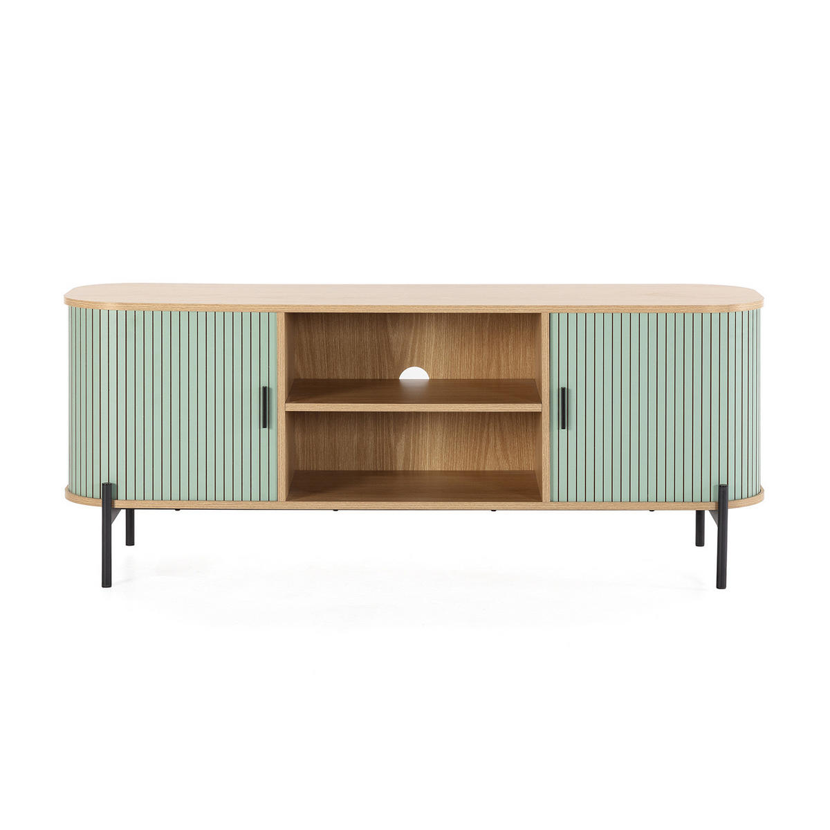 TV-ELEMENT Mónaco 2 türen blaue Farbe - Blau, Holzwerkstoff (140/55/40cm) - VS Venta-stock