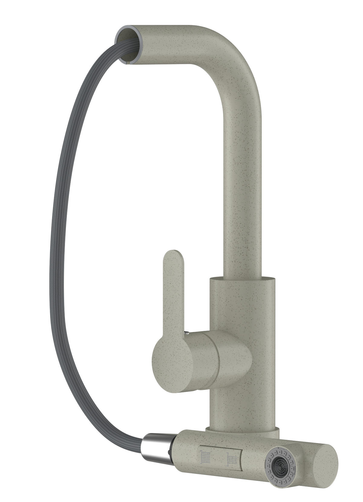 GRANITSPÜLE Teor mit Batterie Siphon - Beige, Kunststoff/Stein (42/17/46cm) - Granitan