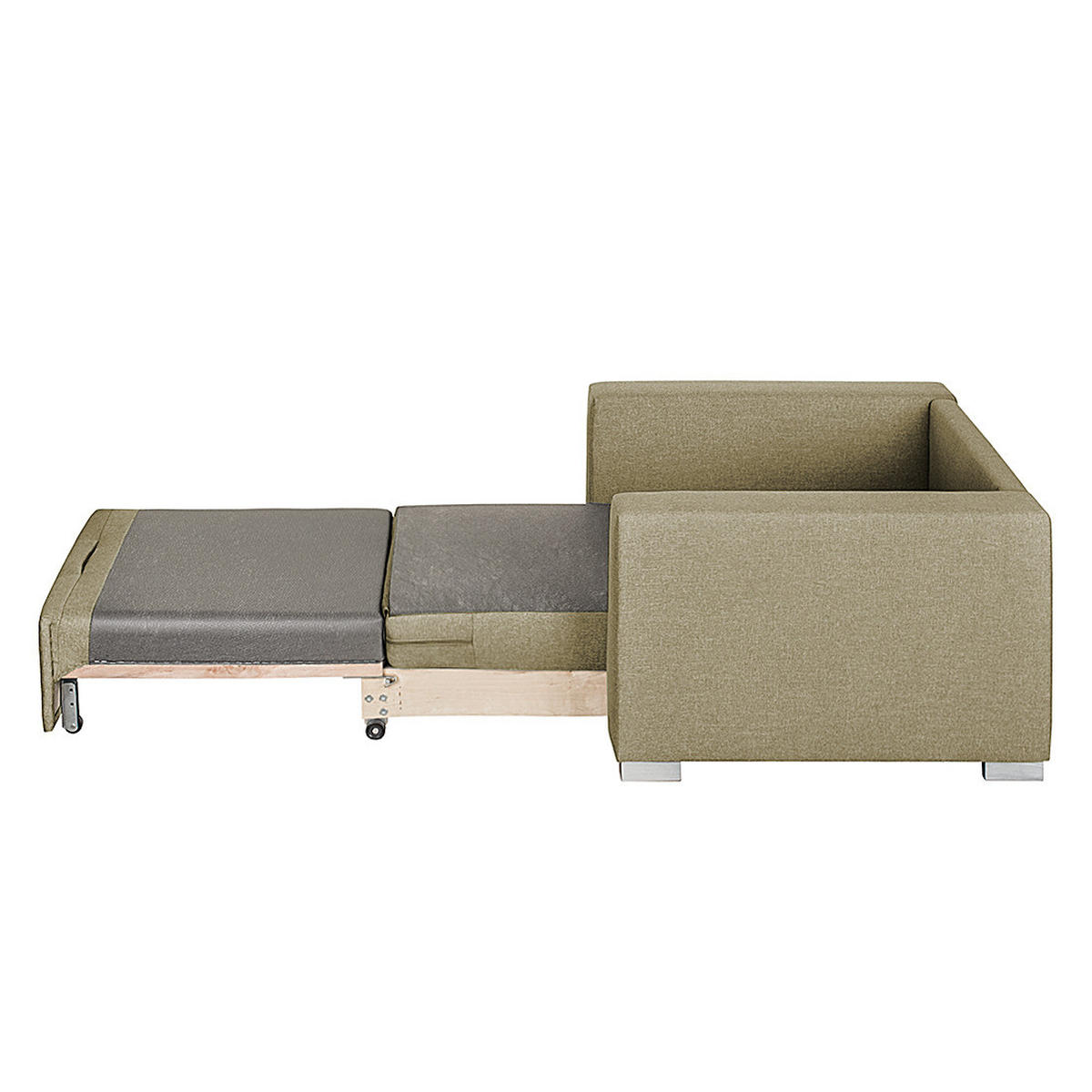 SCHLAFSESSEL - Beige/Silberfarben, Textil (110/90/90cm) - home24