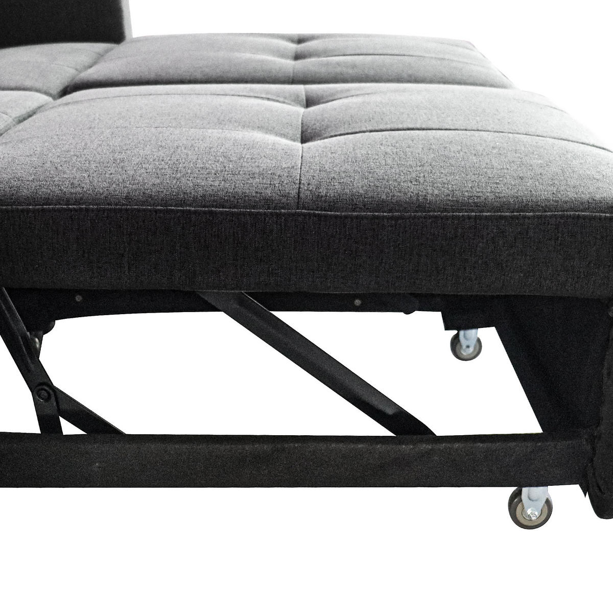 2-SITZER SCHLAFSOFA Leinen Grau mit USB, Seitentaschen und Kissen - Grau, Holzwerkstoff/Kunststoff (142/83/85cm) - WISHDOR