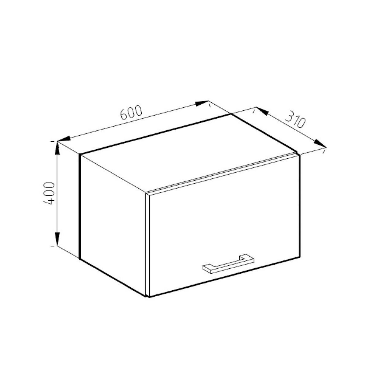 HÄNGESCHRANK R-Line Goldkraft Eiche 60 cm Flach - Anthrazit/Eiche Wotan, Holzwerkstoff (60/40/31cm) - Vicco