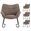 SESSEL Aliano - 4er Set - braun - Schwarz/Braun, Textil/Metall (67/76/73cm) - bene living