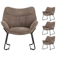 SESSEL Aliano - 4er Set - braun - Schwarz/Braun, Textil/Metall (67/76/73cm) - bene living