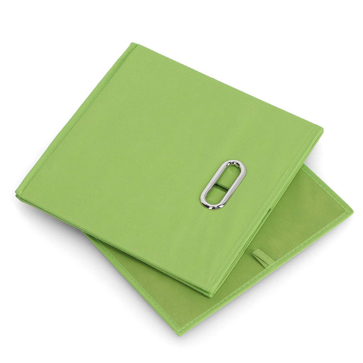 AUFBEWAHRUNGSBOXEN mit Griff, 12 Stück - Vlies, Grün - Grün, Textil (32/32cm) - Zeller Present