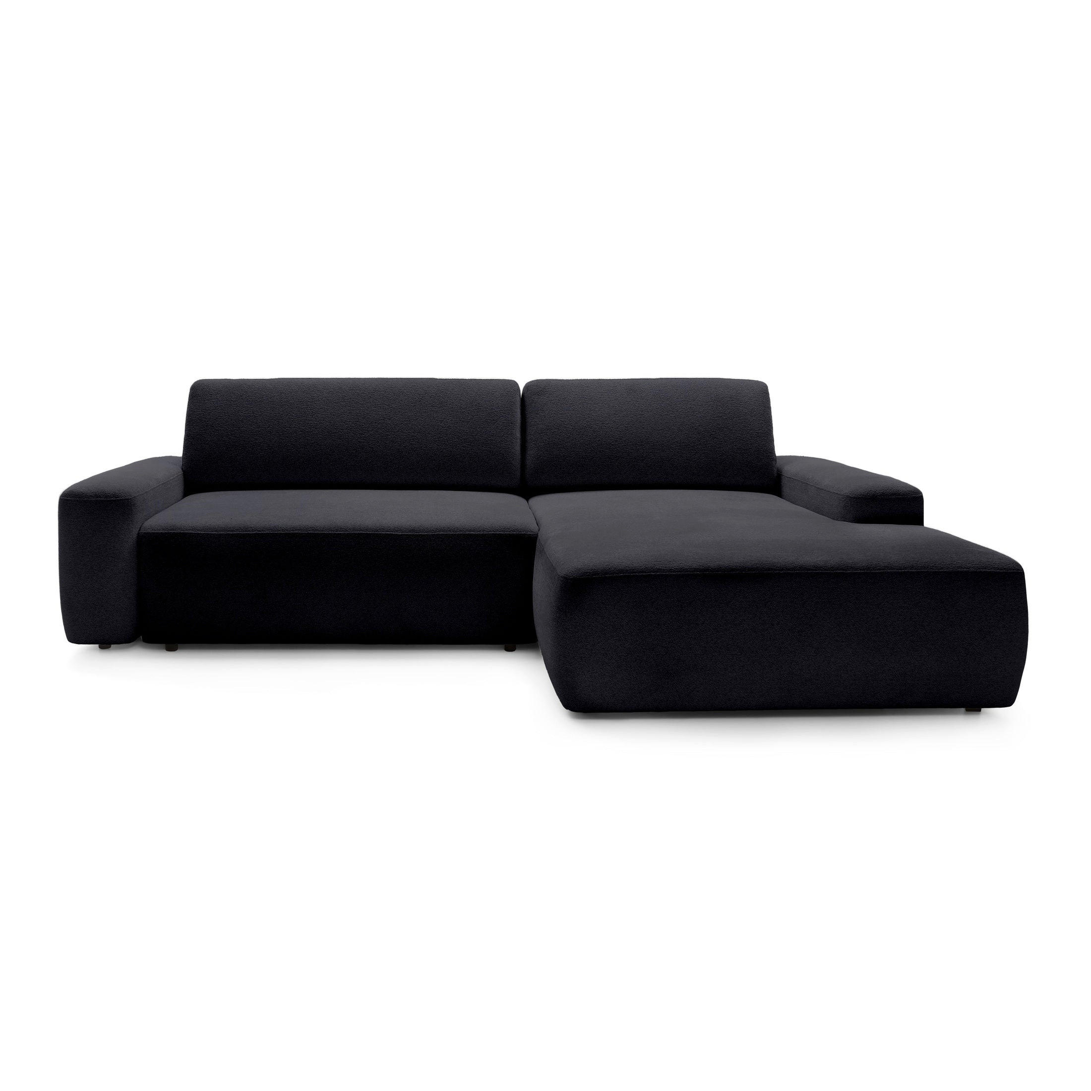 Pillovely Ecksofa Schwarz 264x82x162 cm