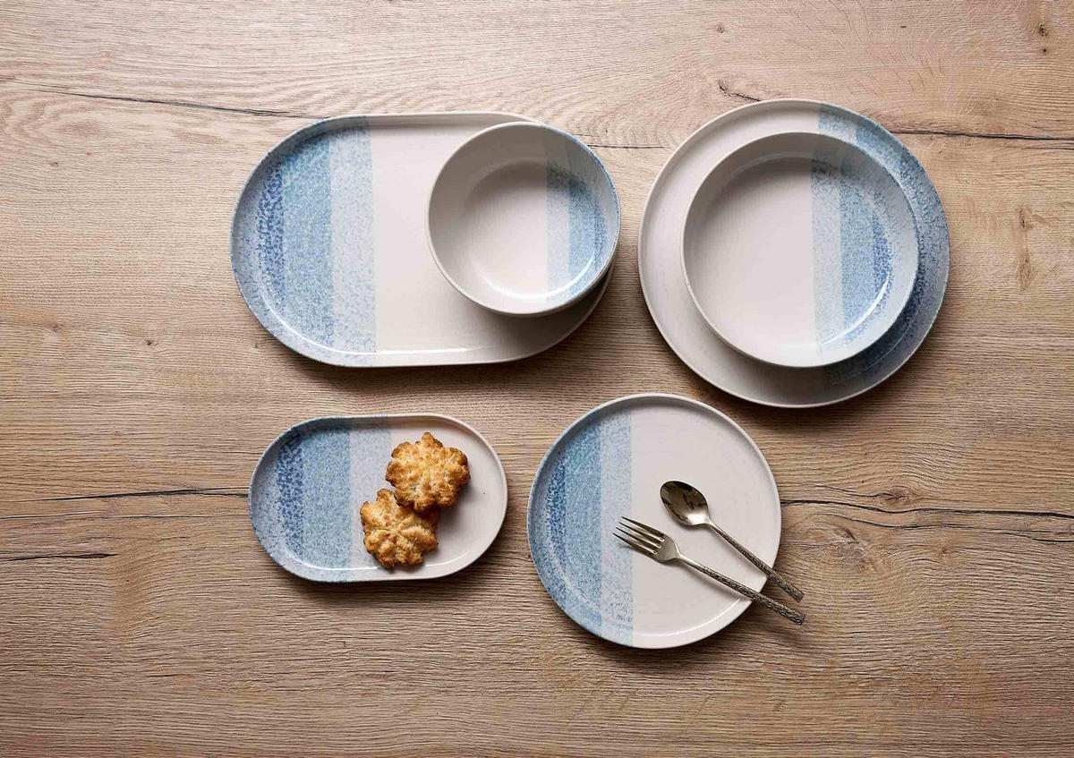 SERVIERPLATTEN Trio Blau 20 x 13 cm 6er Set - Blau, Keramik (13/2/20cm) - Ritzenhoff Breker