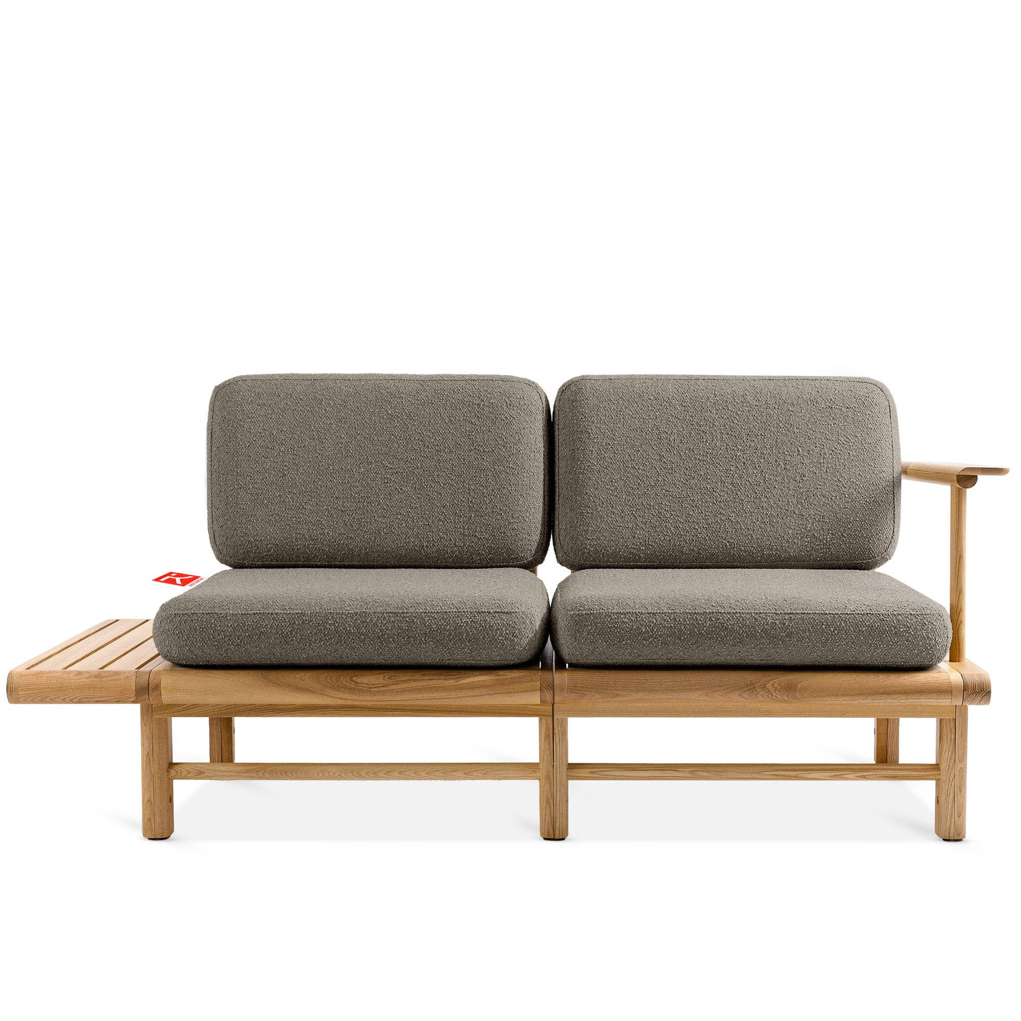 GARTENSOFA ATREDA 2-Sitzer, mit Ablage - Grau, Holz/Textil (175/74/80cm) - KONSIMO®