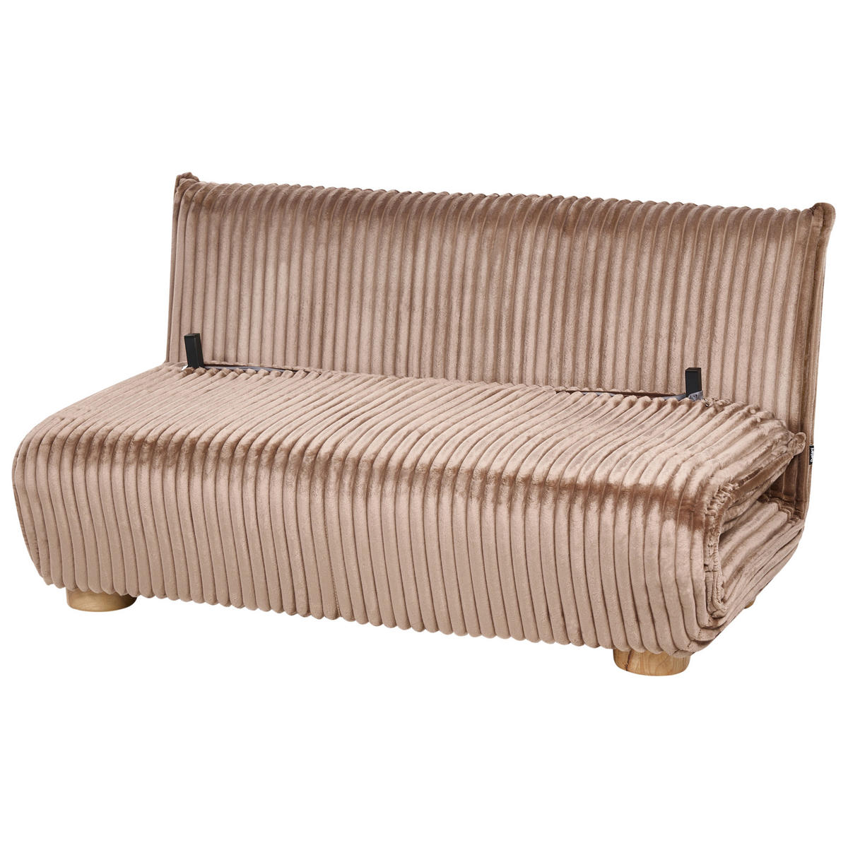 CANAPEA EXTENSIBILĂ cu 2 locuri reps reiat maro deschisă Abisko - maro/negru, material textil (140/80/82cm) - Beliani
