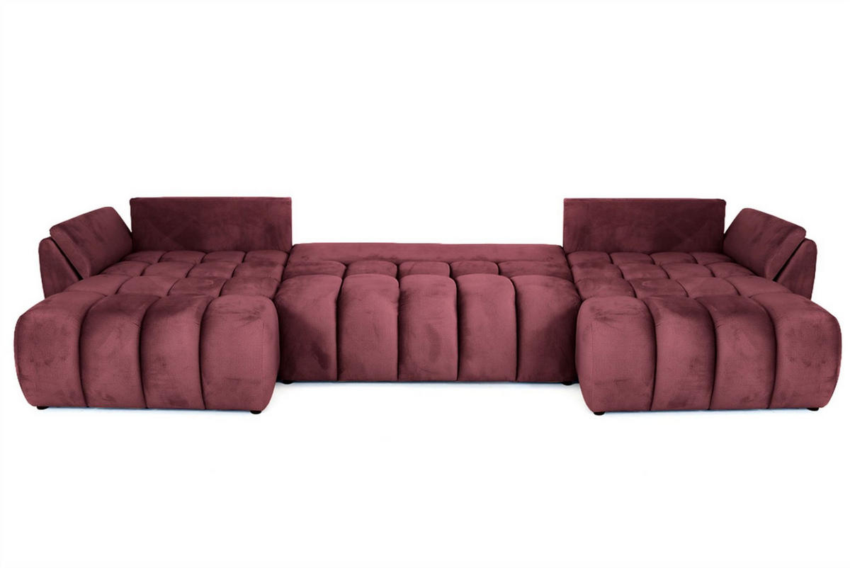 WOHNLANDSCHAFT Collin Mit Schlaffunktion - Bordeaux, Holzwerkstoff/Textil (382/85/185cm) - Fun Möbel