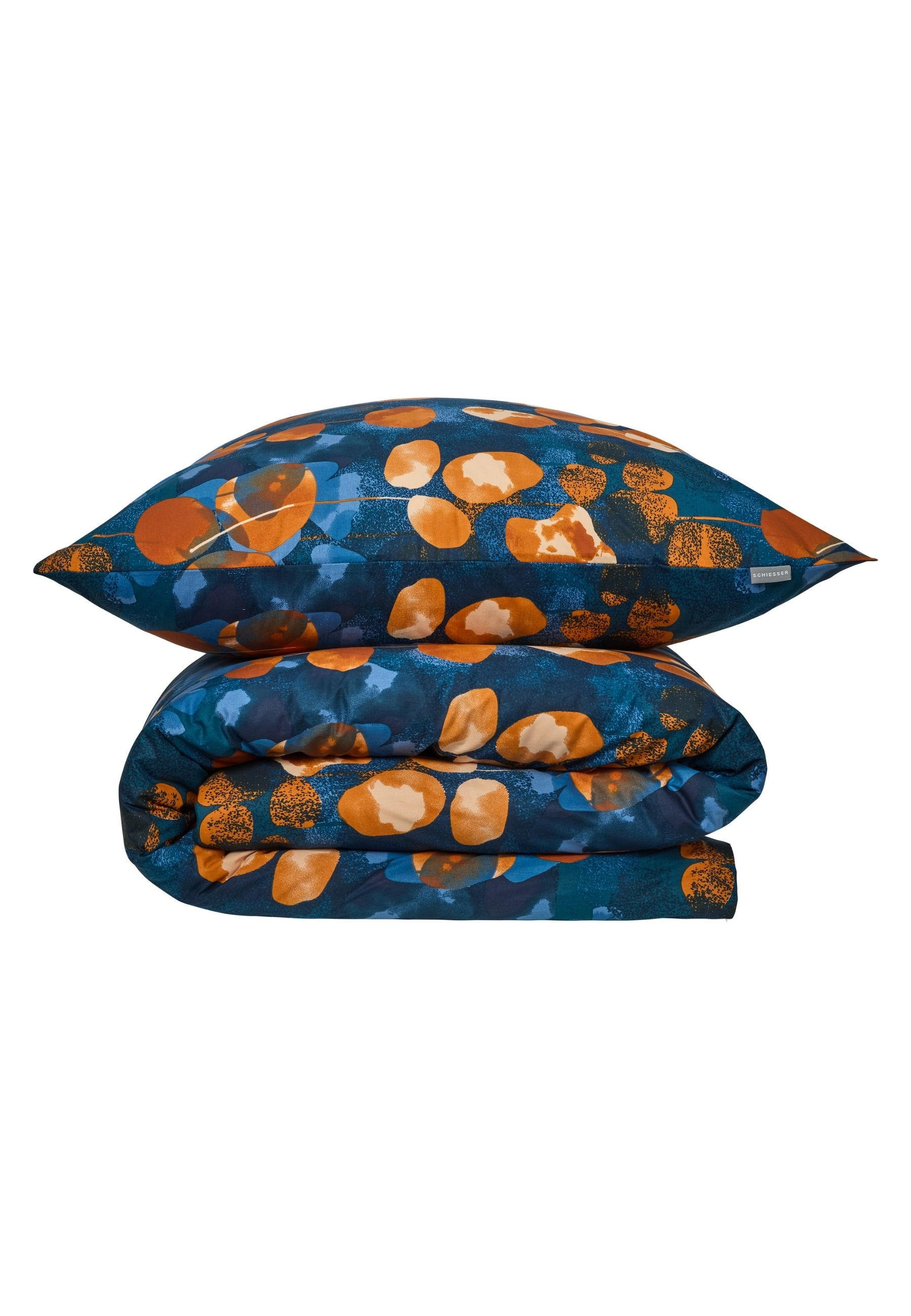 BETTWÄSCHESET Maxima - Renforcé - 2-teilig - 135 x 200 cm - Blau-Rost - Rostfarben, Textil (135/200cm) - SCHIESSER