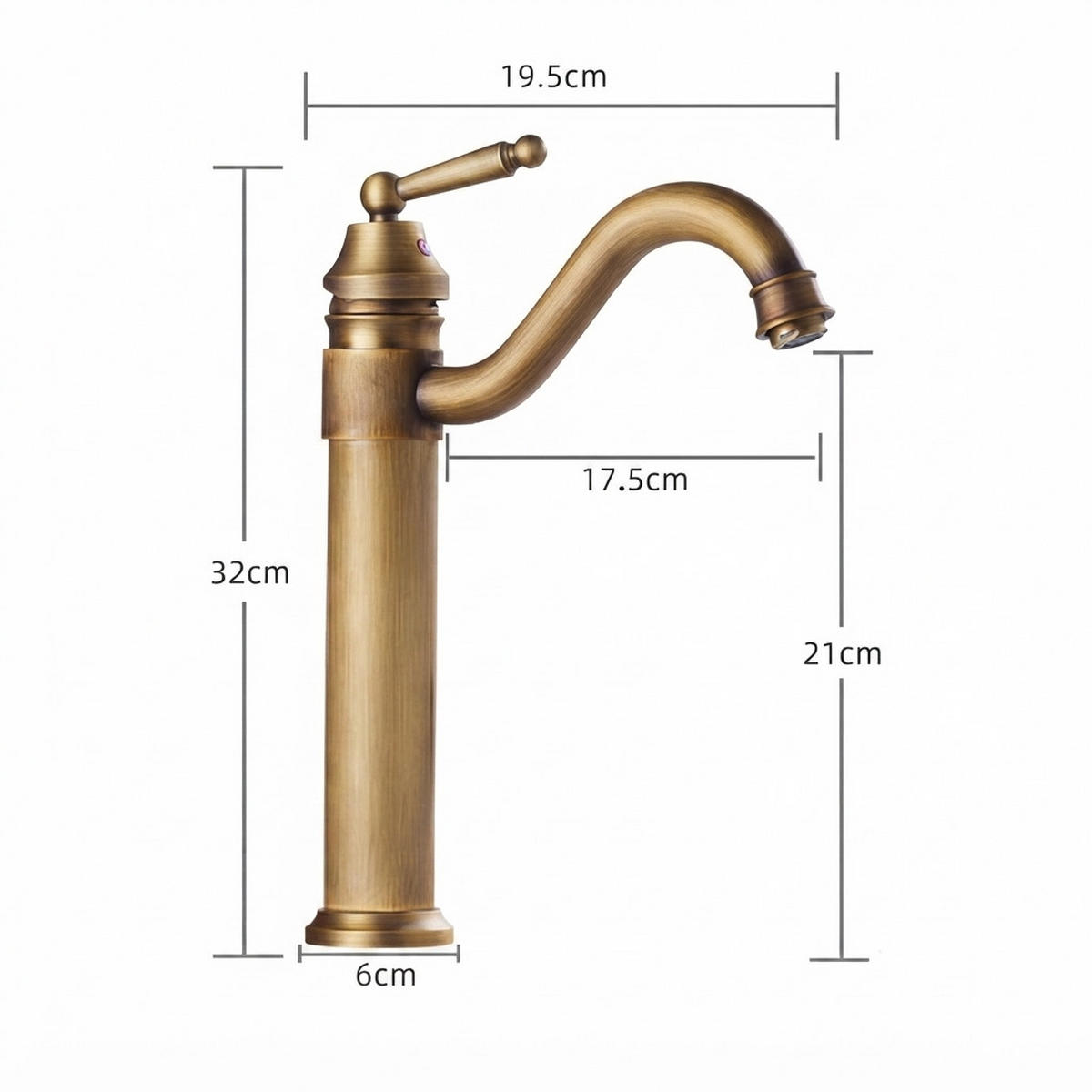 BADEZIMMERARMATUR, 32 x 19,5 cm, gold - Goldfarben, Metall (42/8/30cm) - Vallsero