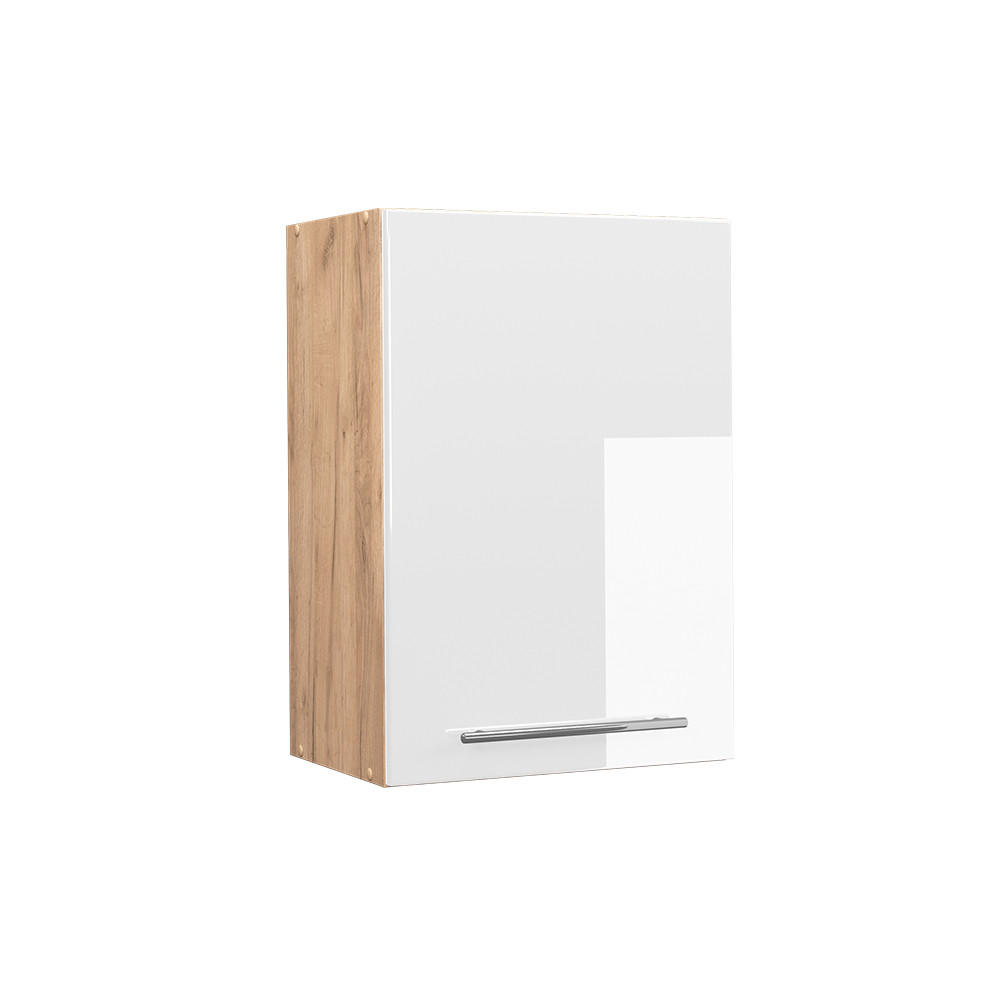 VÄGGSKÅP Fame-Line Vit högblank 50 cm Vit högglans, Honungsek 72/50/34.1 cm