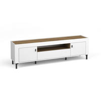 TV-LOWBOARD MONI 08 in Weiß / Eiche Whiskey matt 177/52/40 cm - Weiß, Holzwerkstoff (177/52/40cm) - Deine Möbel 24