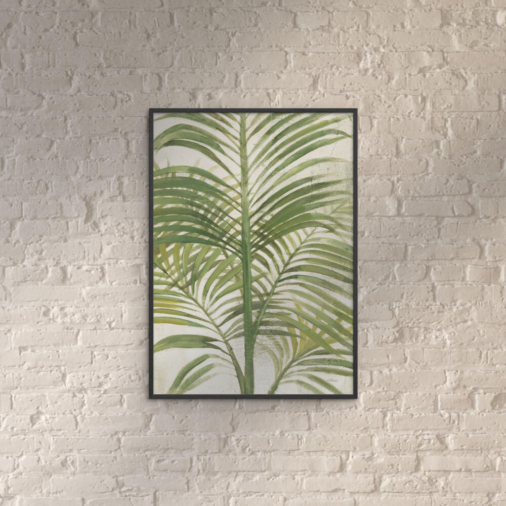 POSTER mit Rahmen Wild Apple - Palms II Bright - Schwarz/Grün, Holz/Papier (50/70cm) - Poster&Frame