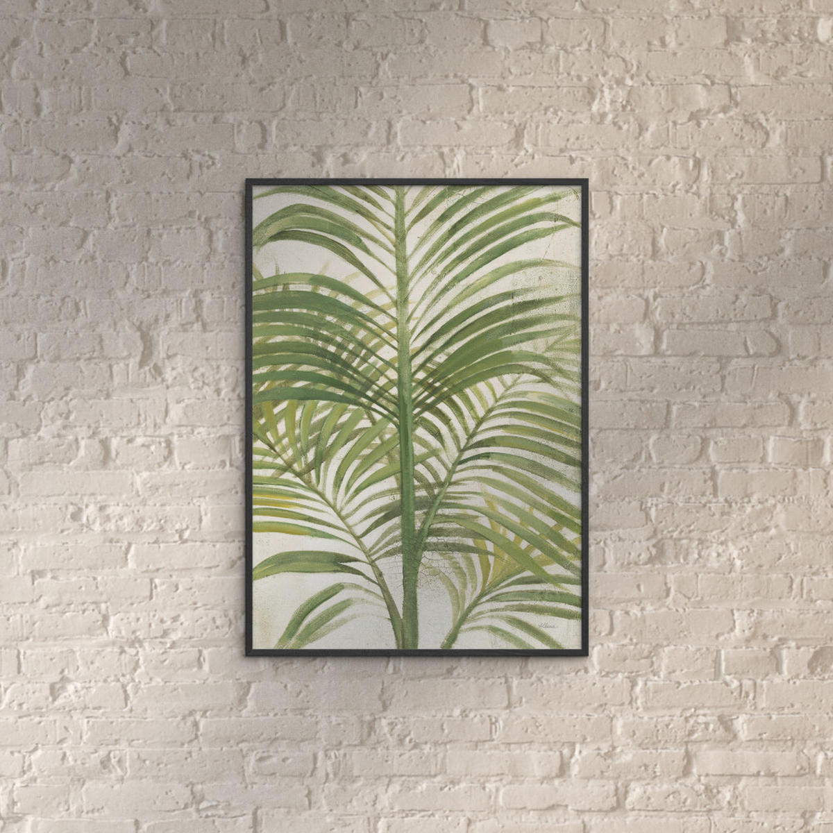 POSTER mit Rahmen Wild Apple - Palms II Bright - Schwarz/Grün, Holz/Papier (50/70cm) - Poster&Frame