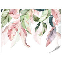 FOTOTAPETE für Esszimmer Bunte Bananenblätter Pflanzen Natur 500x350 - Violett/Rosa, Papier (500/350cm) - Muralo