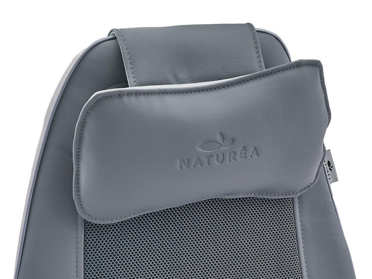 SHIATSU-MASSAGESITZ in grauem Kunstleder - APASIA - Grau, Leder (48/68/44cm) - Vente-Unique