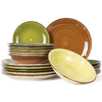 GESCHIRRSET18-TEILIG GESCHIRRSETDeep Forest - 18-teilig / 6 Personen - 6 Speiseteller, 6 SUPPENTELLER und 6 FRÜHSTÜCKTELLER - Multicolor, Keramik (2/2/1cm) - Studio Tavola