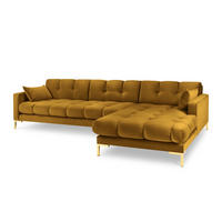 ECKSOFA rechts Mamaia aus Samt gelb 5 Sitzplätze - Gelb, Textil (185/293cm) - Micadoni