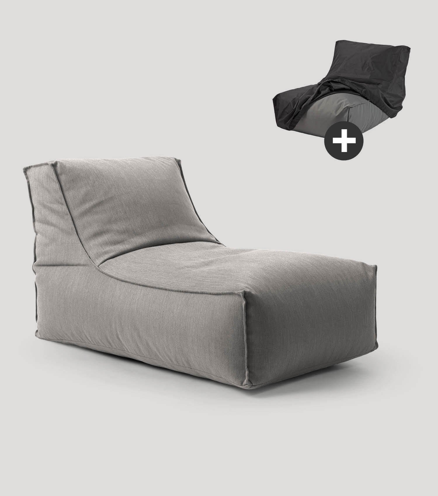SITZSACK und Hülle Der Sundowner - Dunkelgrau/Grau, Textil (65/65/100cm) - Mokebo
