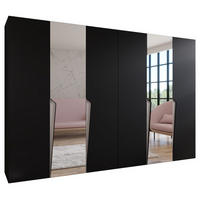 DREHTÜRENSCHRANK 202/300/52 6-türig - Beige/Schwarz, Holz/Metall (300/202/52cm) - Abiks Möbel