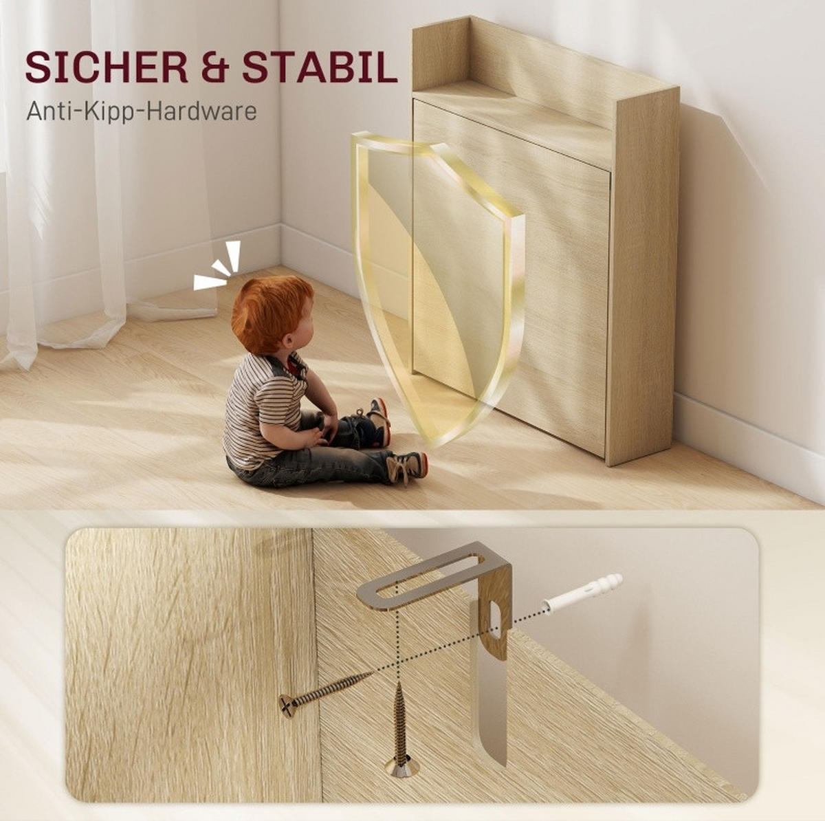 ESSTISCH 78,5/91/93 cm klappbar mit 3 Regalfächern und Stauraum im Industriedesign, Eiche - Eichefarben, Holz (91/78.5/93cm) - Redom
