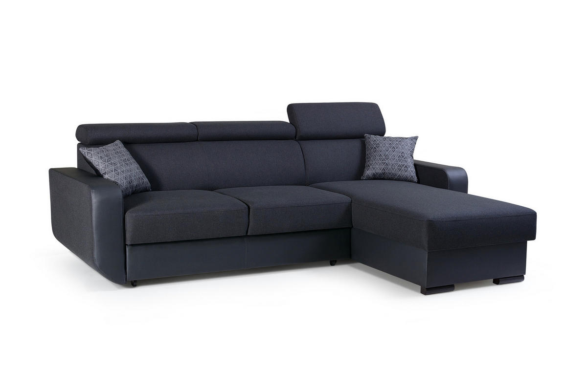 ECKSOFA - Pedro - Schwarz - Schwarz, Textil (236/165cm) - Möblo