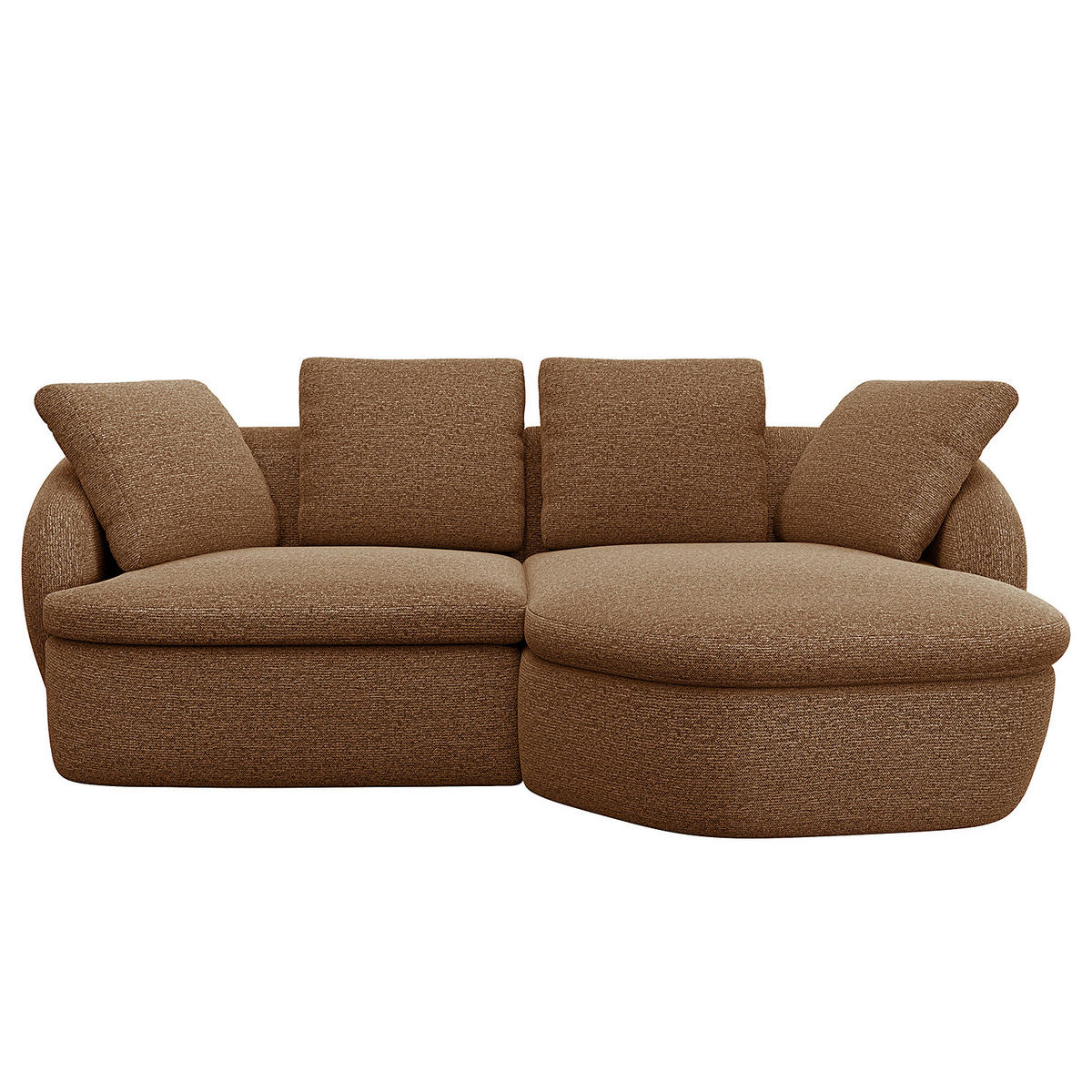 ECKSOFA mit Longchair - Beige/Schwarz, Kunststoff/Textil (217/146cm) - home24