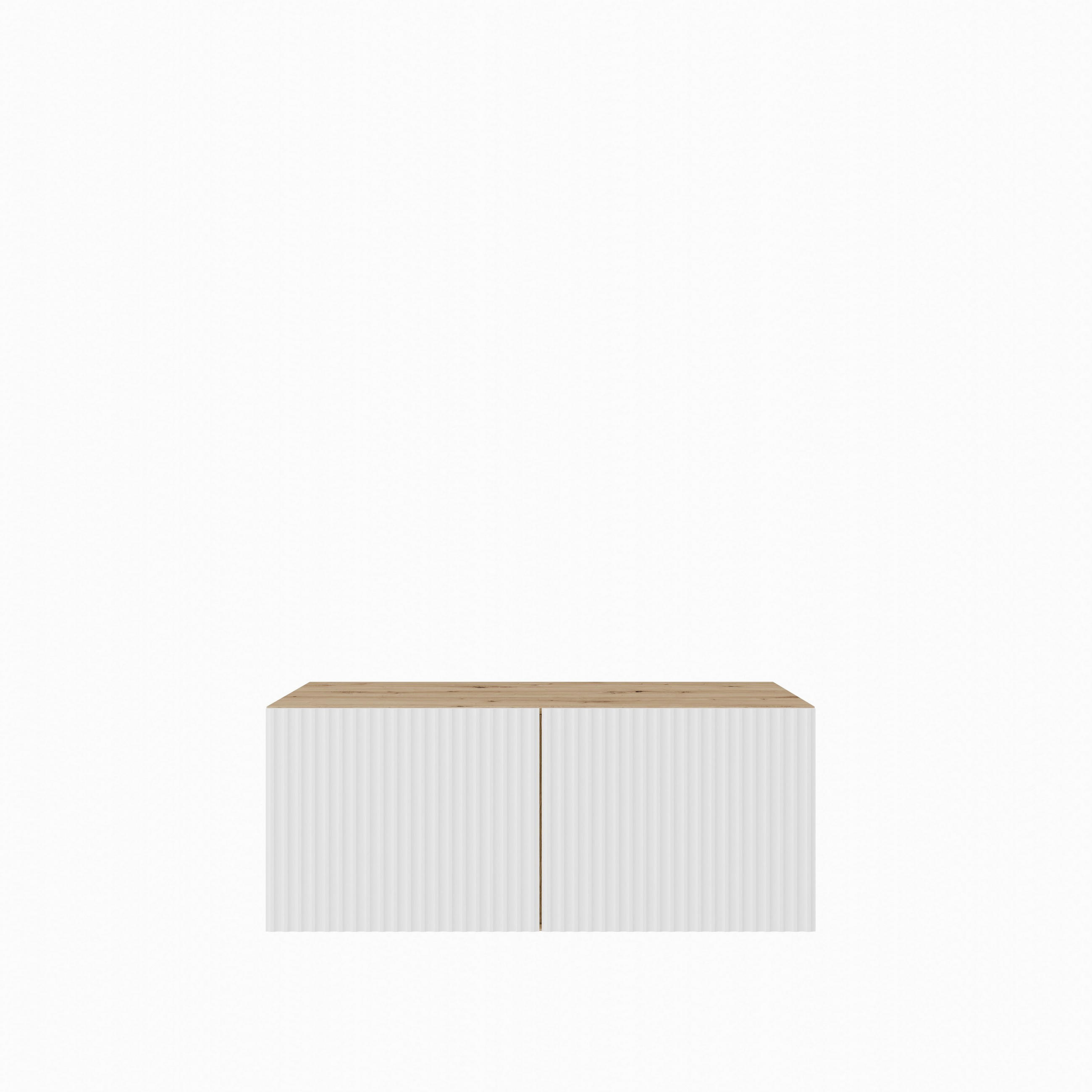 LOWBOARD VAREN 100/41/40 cm, Hängender TV-Schrank Eiche Artisan - Weiß/Eiche Artisan, Holzwerkstoff (100/41/40cm) - MASSENO