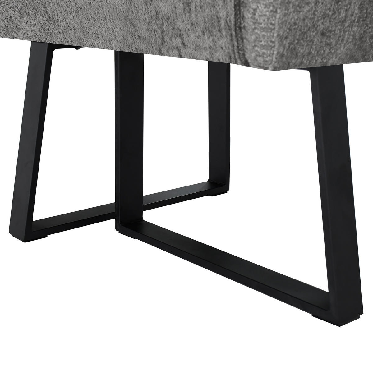 ECKBANK Velto 203x162 cm, mit Metallbeinen, Raven-Stoff, Grau - Schwarz/Grau, Metall (203/162cm) - Beautysofa