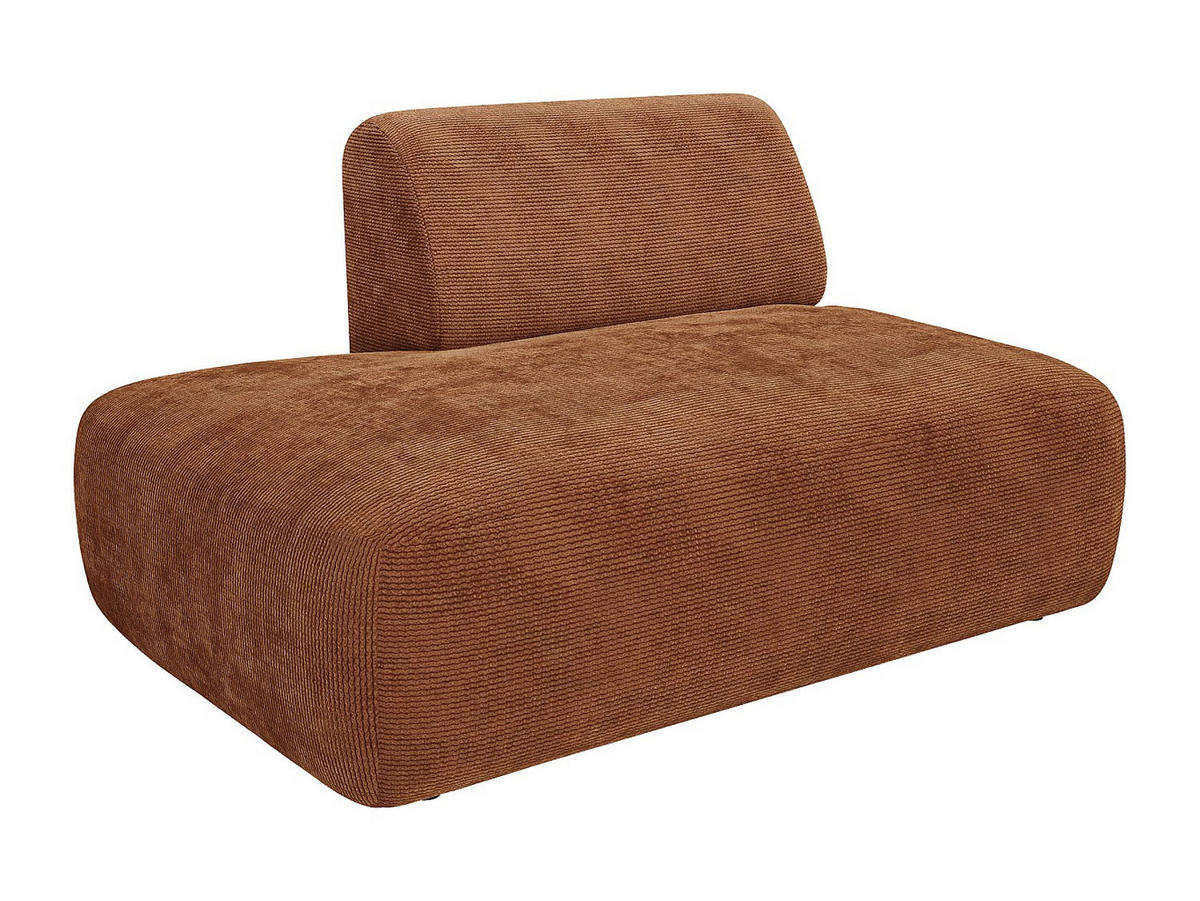 RECAMIERE ohne Schlaffunktion - 1 Person - samt - terracotta Pogni - Terracotta, Textil (130/73/97cm) - Vente-Unique