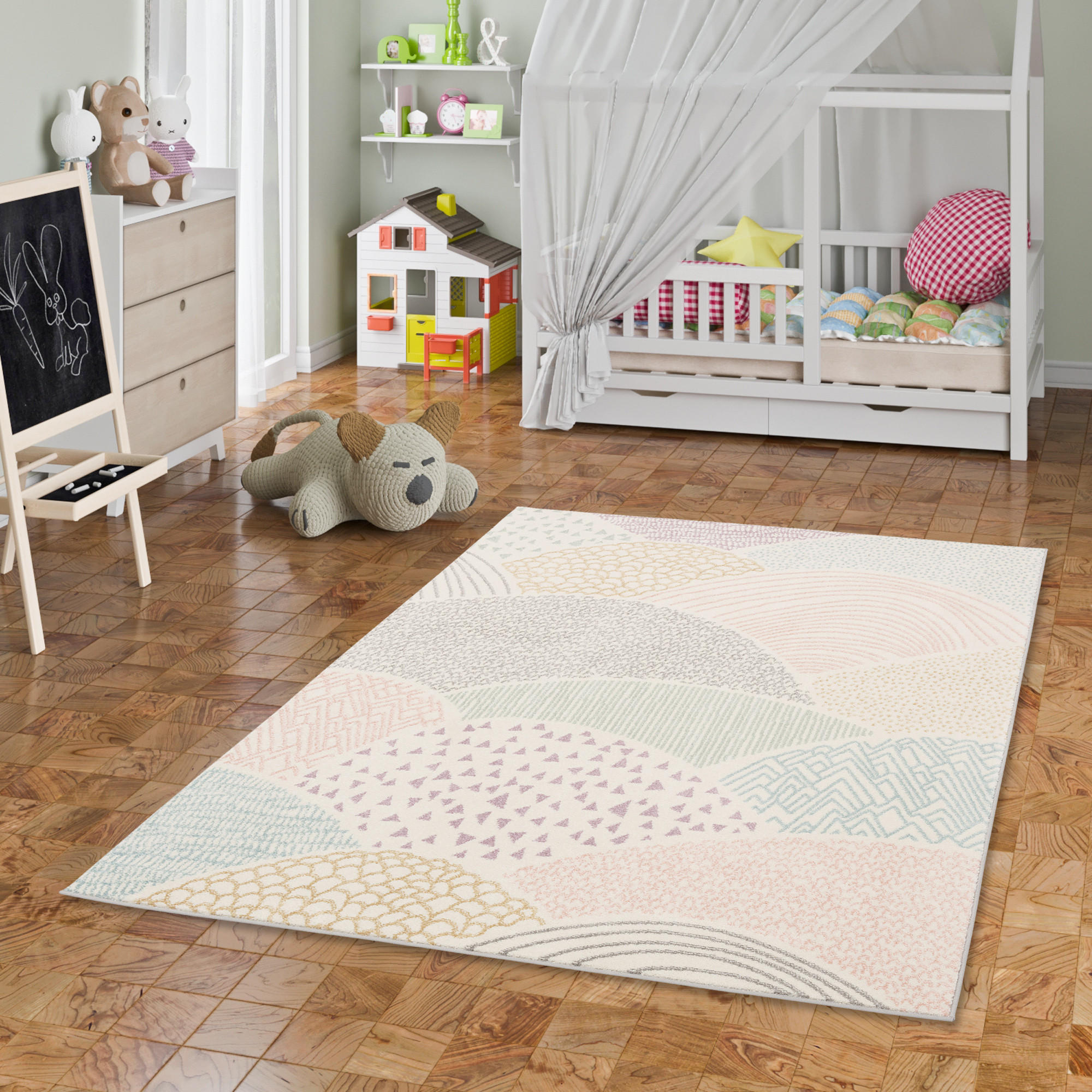 KINDER TEPPICH SOFTSTAR KIDS FANTASY BUNT - Multicolor, Textil (80/150cm) - Pergamon
