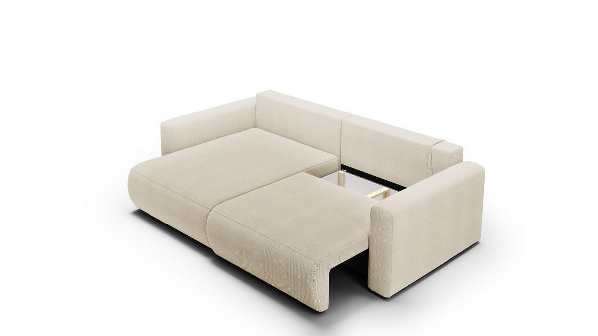 ECKSOFA Chaira Mit Schlaffunktion - Beige, Holzwerkstoff/Textil (240/149cm) - Fun Möbel