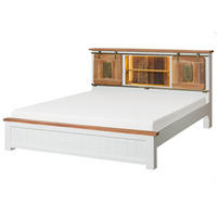 BETT Massivholz Mango / Altholz 180 x 200 x 106 weiß RAILWAY LUX #512 - Weiß, Holz (180/200cm) - Massivmoebel24