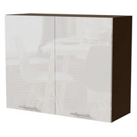 KÜCHENHÄNGESCHRANK Essen W3/90 Weiß Hochglanz / Lava Matt 90 / 32,5 / 72cm - Dunkelgrau/Weiß Hochglanz, Holz/Holzwerkstoff (90/72/32.5cm) - Feldmann-Wohnen