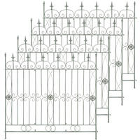GARTENZAUN 4 Metall Antik-Grün - Grün, Metall (124/116cm) - CLP