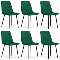 STUHL SCANNO 6-er Set, Grün, mit Samtstoff gepolstert - Grün, Textil/Metall (45/89/53cm) - Komodee
