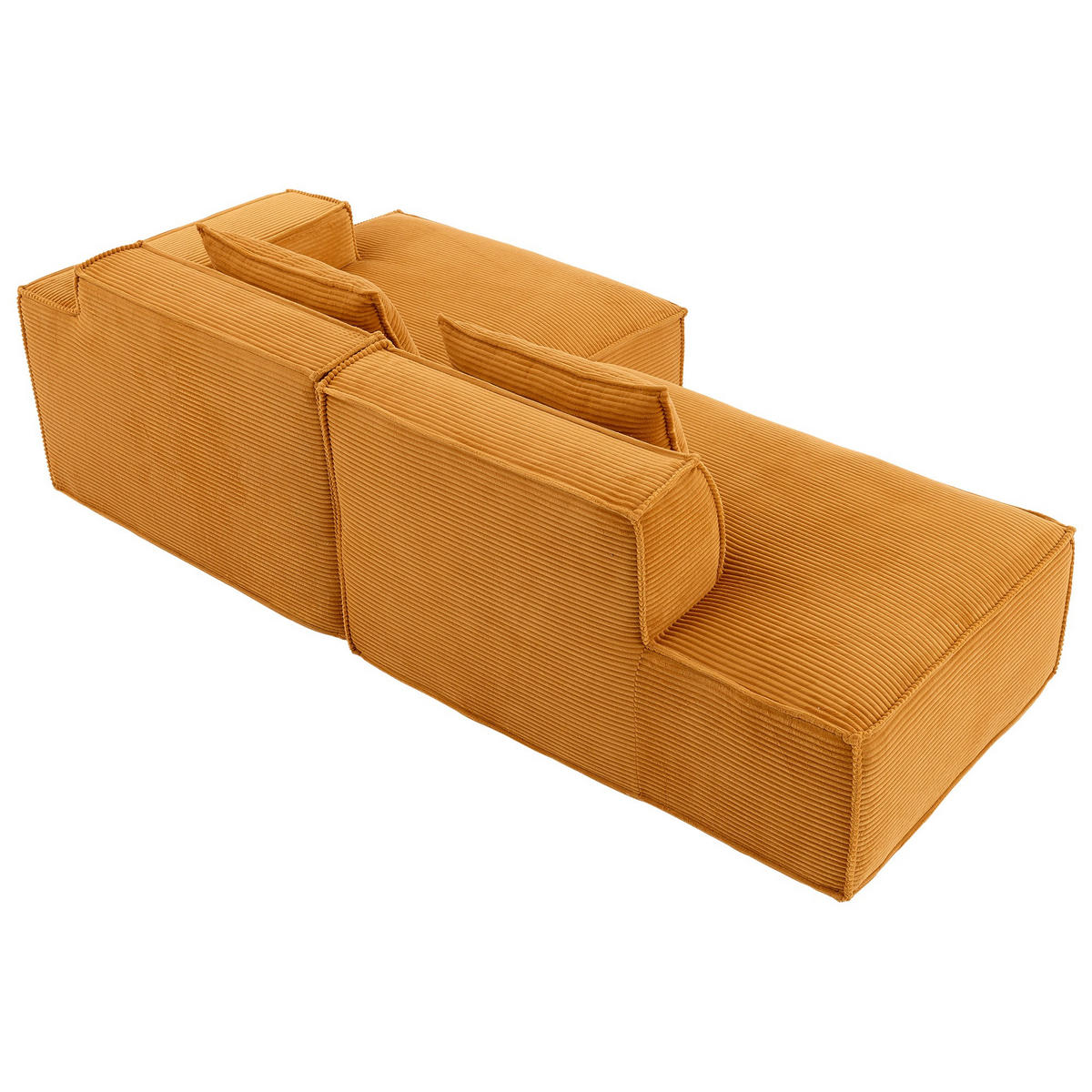 ECKSCHLAFSOFA L-/U-/2-er Sofa mit Schlaffunktion,Modulsofa,Cord,Gelb - Gelb, Textil (129/233cm) - LVHOM