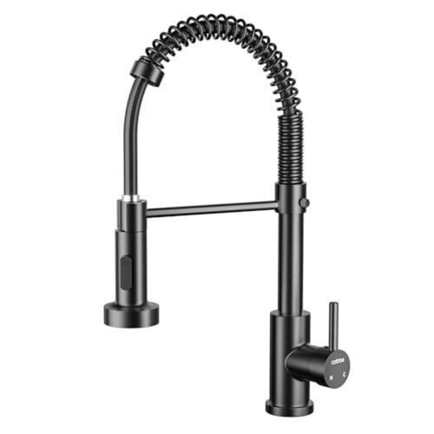 KÜCHENARMATUR mit Ausziehbrause 360° drehbar Schwarz - Schwarz, Metall (26/7.1/42cm)
