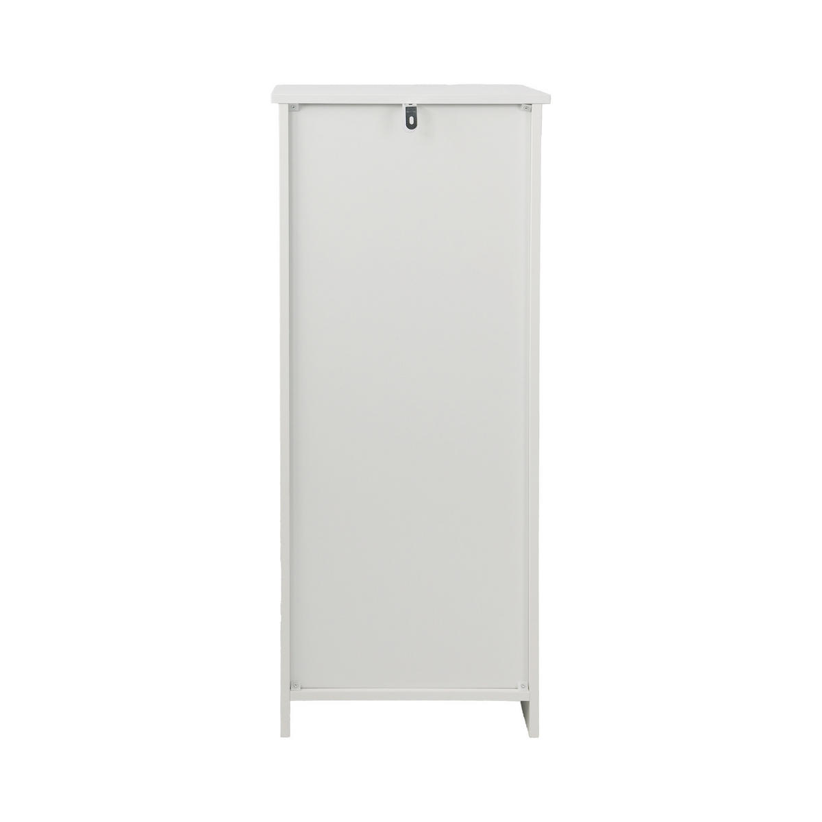 BADEZIMMERSCHRANK Weiß Freistehend mit Lamellentür & Verstellbaren Einlegeböden - Weiß, Holzwerkstoff (36/86/30cm) - Urban Meuble