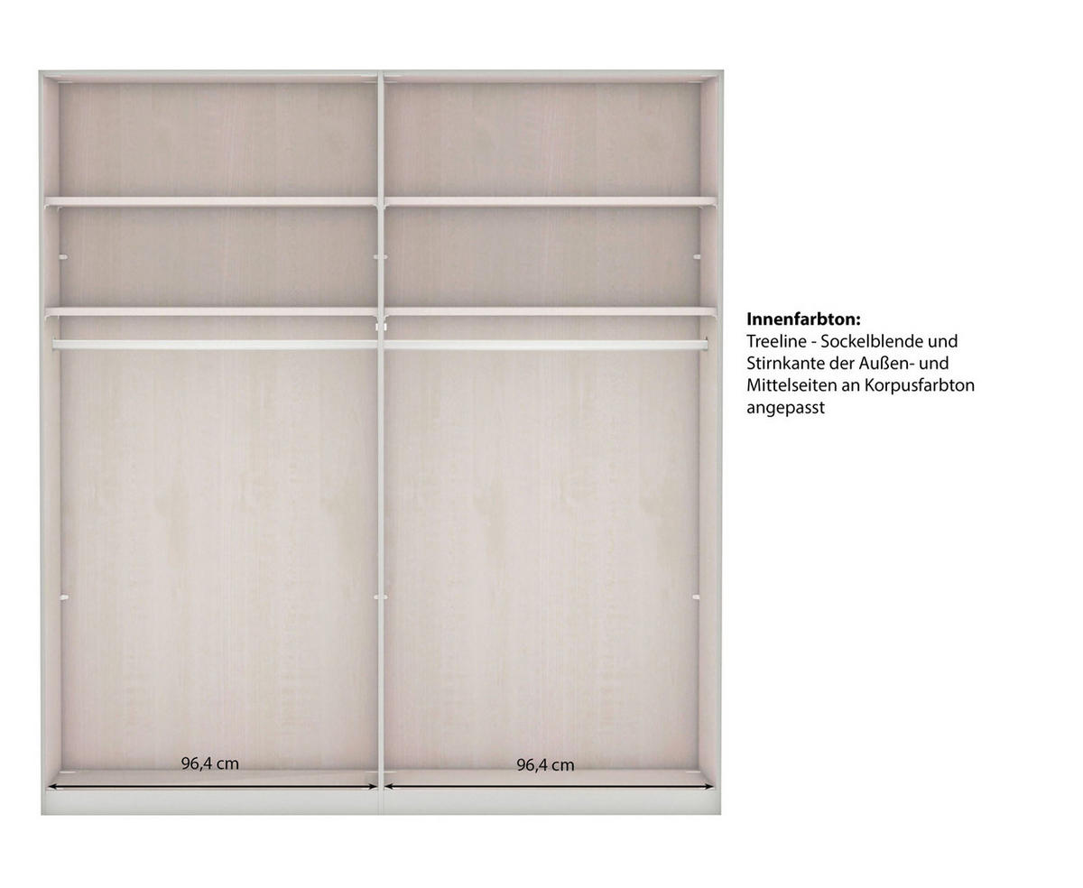 SCHLAFZIMMER Greenholm in Weiß 4 teilig mit Kleiderschrank 250cm Breite ohne Spiegel, Doppelbett 180x200cm, zwei Nachttisch - Weiß, Holzwerkstoff (80/200/120cm)