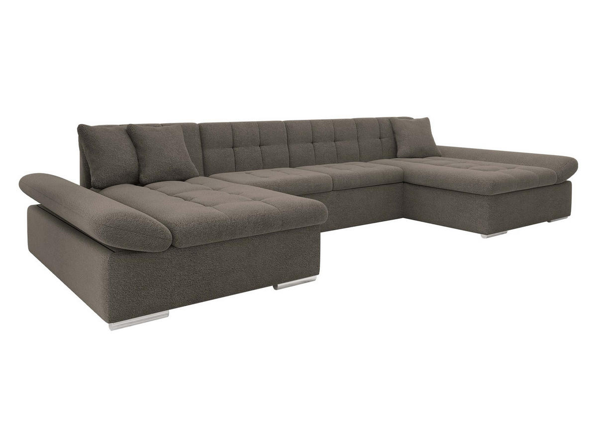 WOHNLANDSCHAFTEN Alia - Hellbraun, Holz/Textil (360/75/160cm) - MIRJAN24