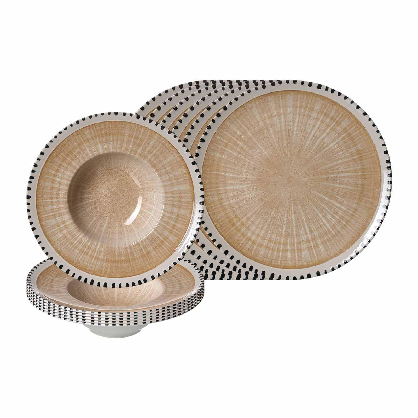 PIZZA- UND PASTA-SET Natura Creme 12er Set - Creme, Keramik (2/2/2cm) - Ritzenhoff Breker