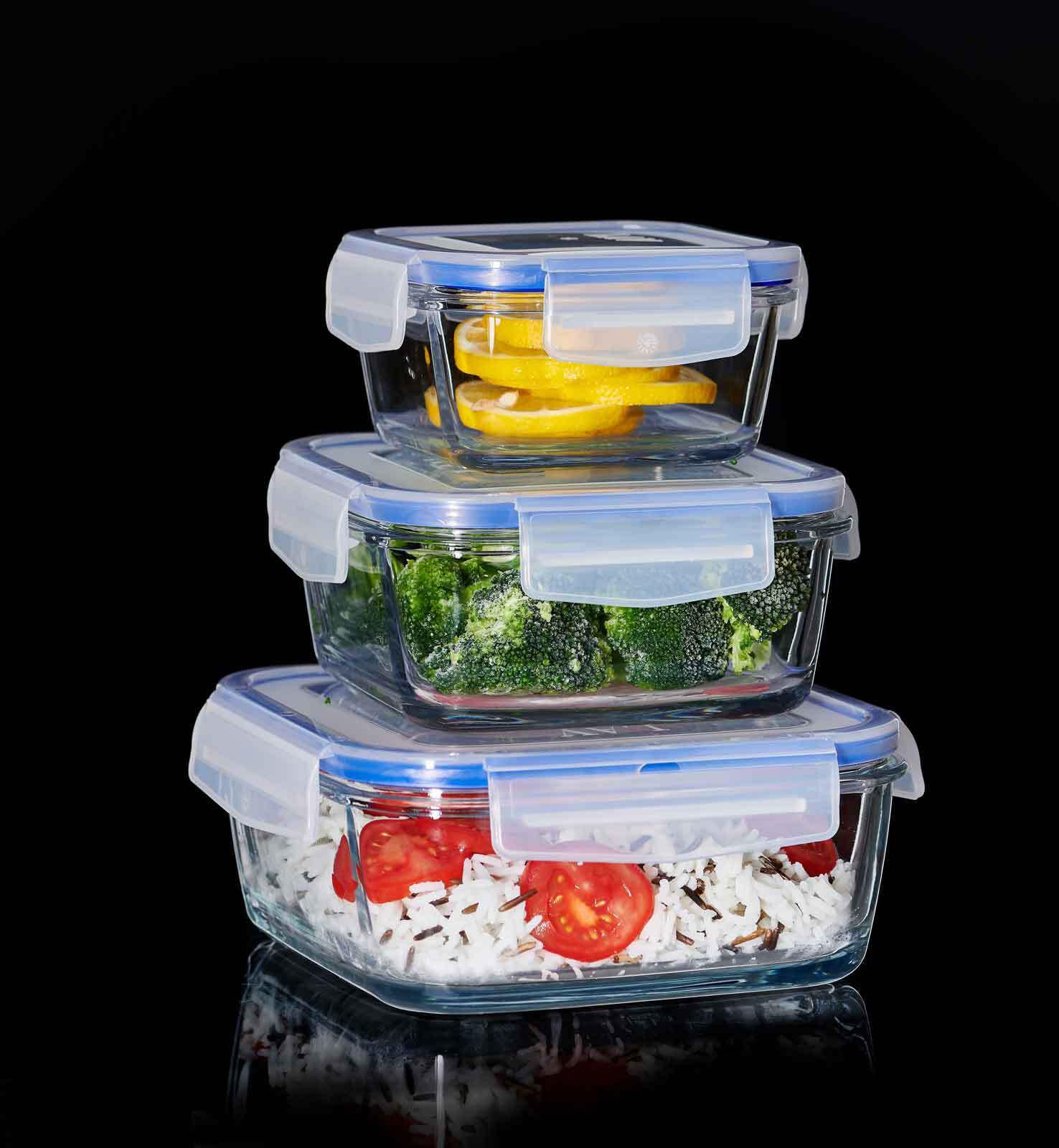 FRISCHHALTEDOSEN Mono transparent 3er Set - Transparent, Glas (1/1/1cm) - Ritzenhoff Breker