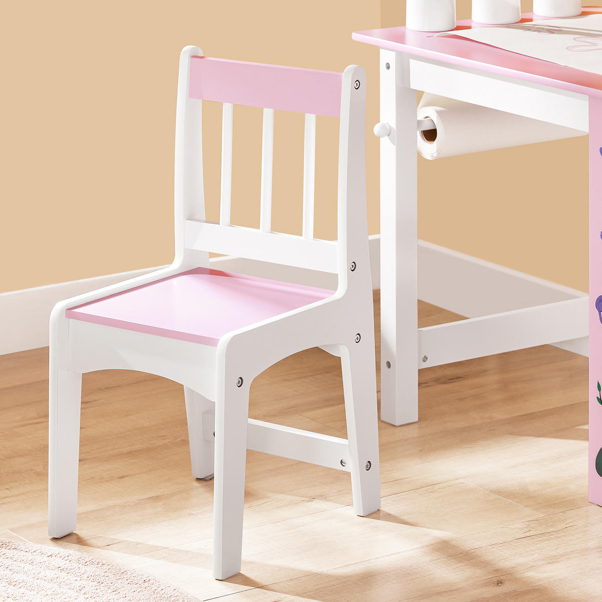 KINDERSITZGRUPPE Weiß-Rosa - Rosa, Holz/Holzwerkstoff (80/66/50cm) - SoBuy
