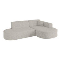 ECKSOFA Ottomane Rechts MARI-L1 - 243x171x79 cm Hellgrau Tissu - Hellgrau/Schwarz, Holzwerkstoff/Kunststoff (171/243cm) - ALTDECOR