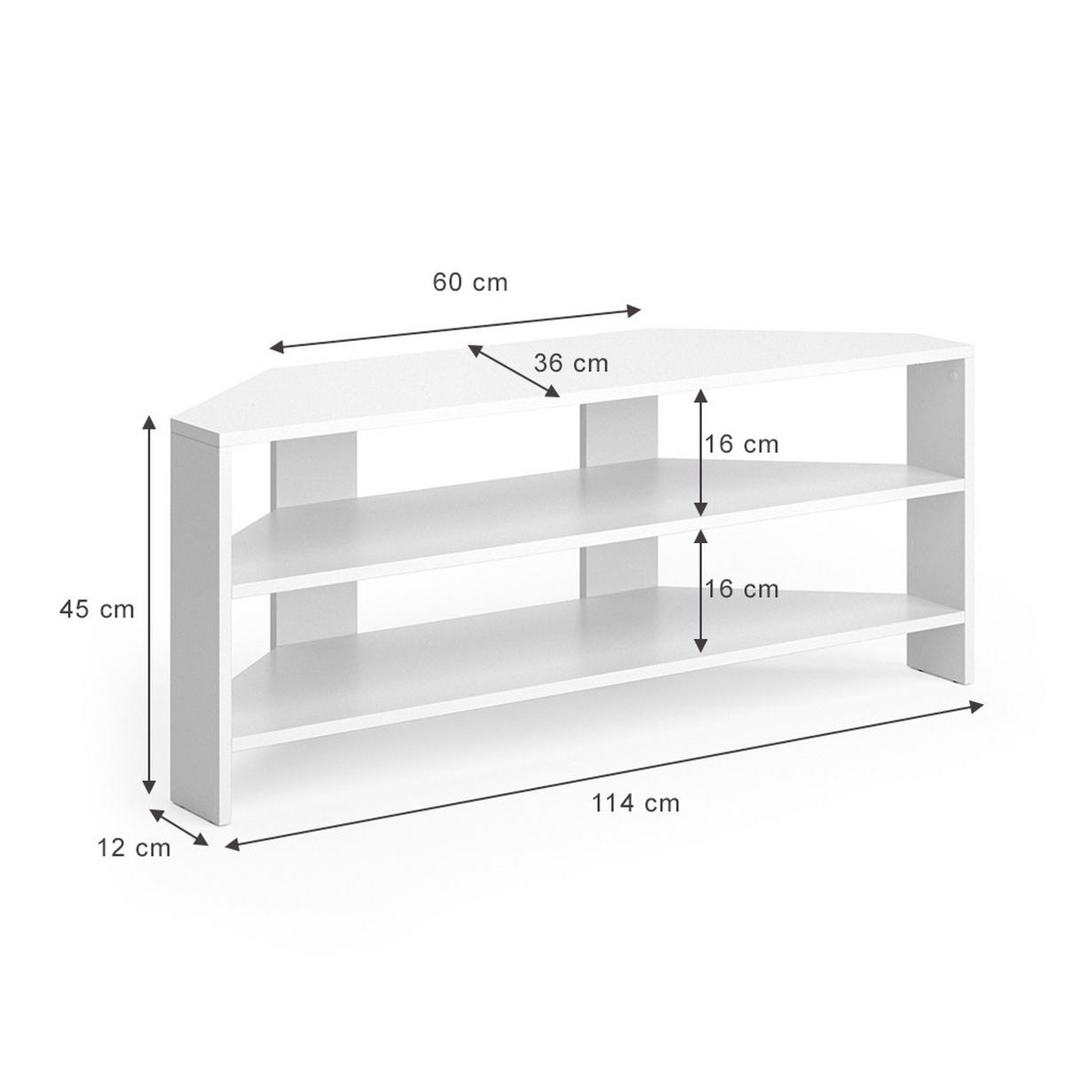 LOWBOARD Weiß 114 x 45 cm - Weiß, Holzwerkstoff (114/45/36cm) - Vicco