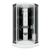 DAMPFDUSCHE Duschkabine D58-23M2-EC sw 100x100 - Schwarz, Glas/Kunststoff (100/100/215cm) - AcquaVapore by Sandra Jentho