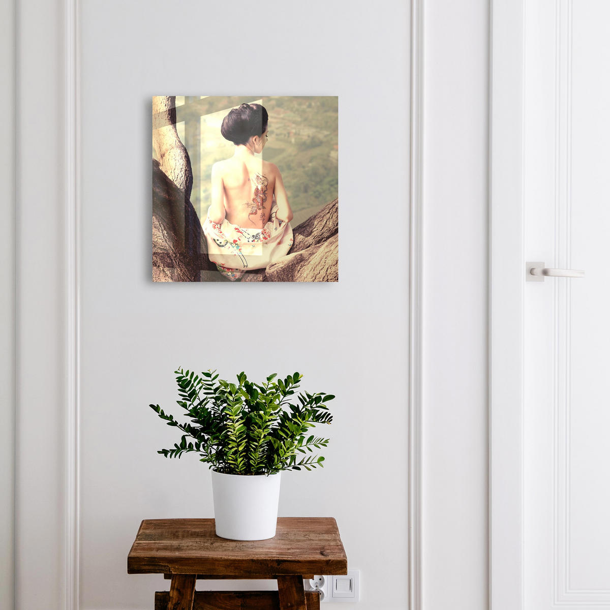 SCHLÜSSELBOX Schwarz 30x30 cm- Türöffnung nach rechts - Harmonie der Natur - Braun, Metall (30/30/5cm) - TULUP