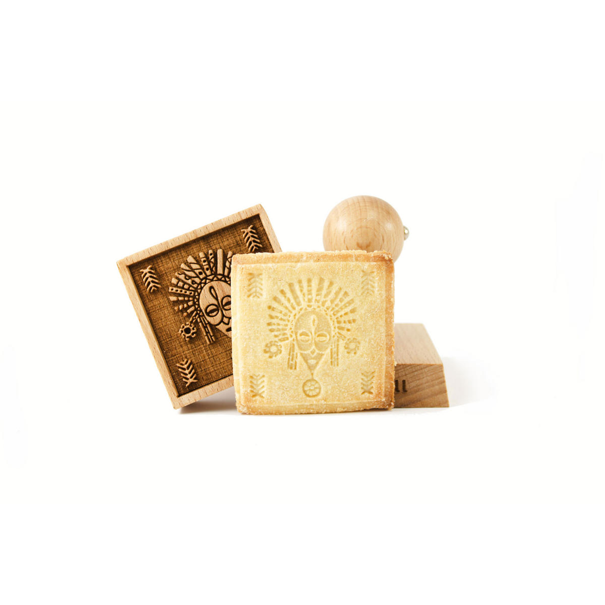 KEKSSTEMPEL Afrikanische Maske, 55x55 mm, Buchenholz - Braun, Holz (5/7/5cm) - Folkroll
